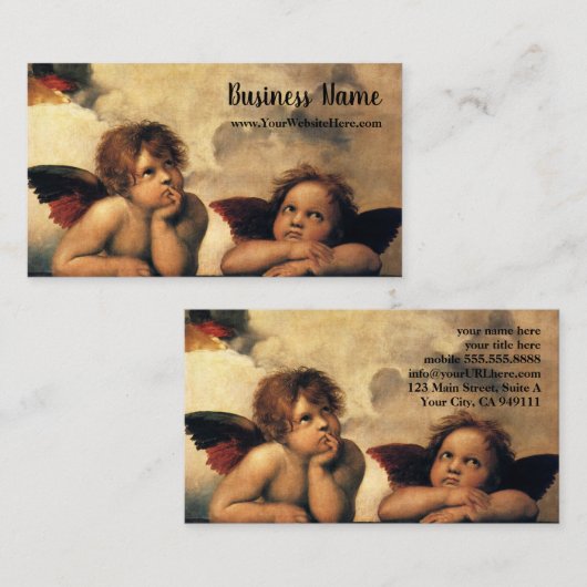 Carte De Visite Sistine Madonna Angels par Raphael Raffaello (Devant / Derrière)