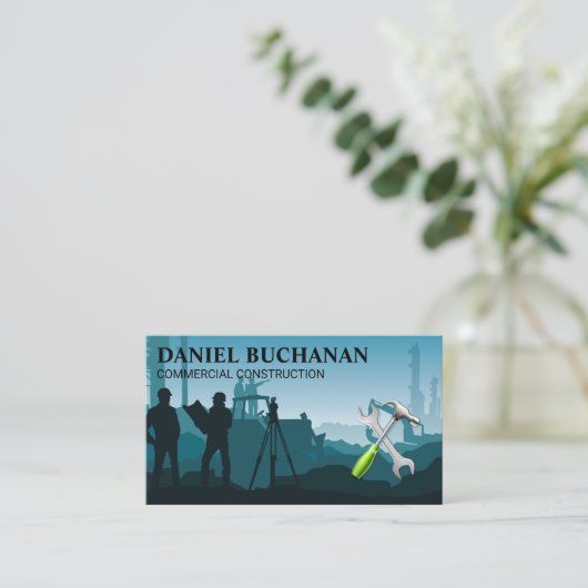 Carte De Visite Site commercial de construction | Constructeur (Debout devant)