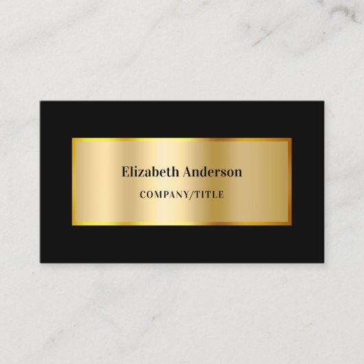 Carte De Visite Site de code QR classique en or noir (Devant)