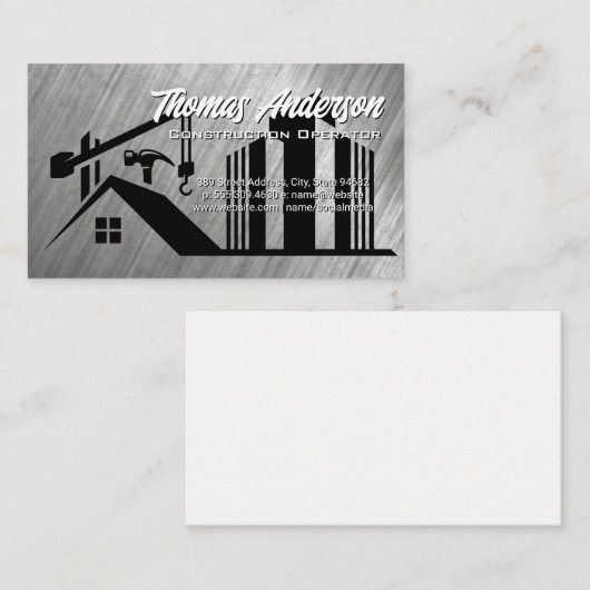 Carte De Visite Site de construction | Bâtiments commerciaux (Devant / Derrière)