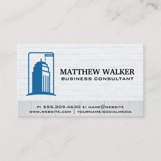 Carte De Visite Site de construction | Bois de brique (Devant)