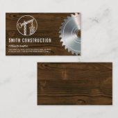 Carte De Visite Site de construction | Bois et scie (Devant / Derrière)
