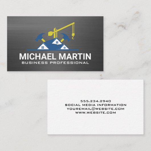 Carte De Visite Site de construction commerciale | Constructeurs (Devant / Derrière)