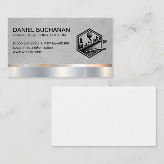 Carte De Visite Site de construction | Constructeur commercial (Devant / Derrière)