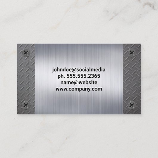 Carte De Visite Site de construction | Couleur | Vis (Dos)