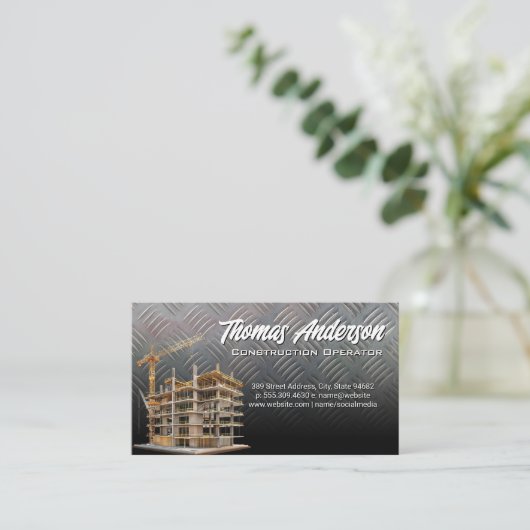 Carte De Visite Site de construction | Développement du bâtiment (Debout devant)