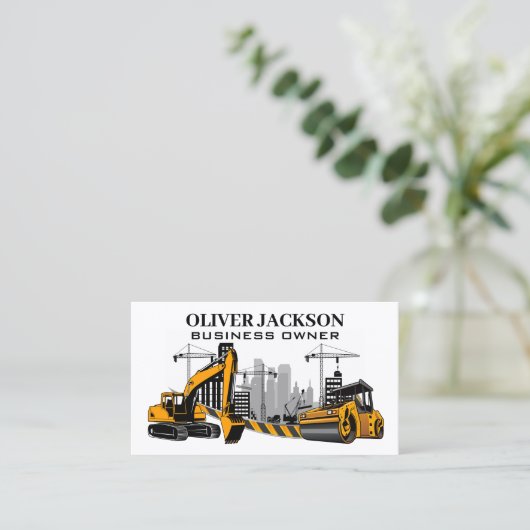 Carte De Visite Site de construction et véhicules (Debout devant)