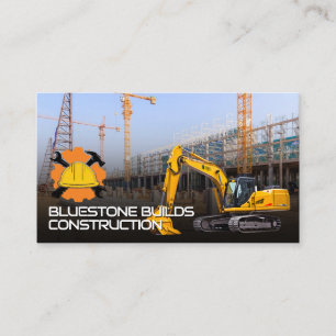 Carte De Visite Site de construction   Grues   Excavateur