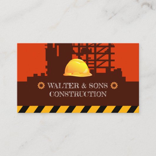Carte De Visite Site de construction | Hardhat (Devant)