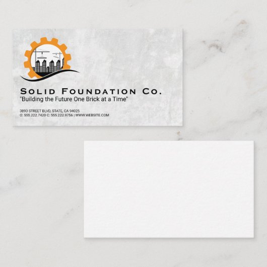 Carte De Visite Site de construction | Immeubles Skyline (Devant / Derrière)