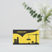 Carte De Visite Site de construction moderne Jaune et Noir Silhoue (Debout devant)