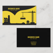 Carte De Visite Site de construction moderne Jaune et Noir Silhoue (Devant / Derrière)