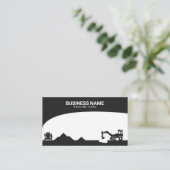 Carte De Visite Site de construction moderne noir et blanc Silhoue (Debout devant)