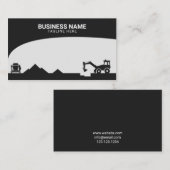 Carte De Visite Site de construction moderne noir et gris Silhouet (Devant / Derrière)