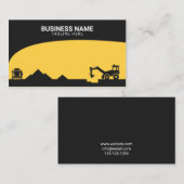 Carte De Visite Site de construction moderne noir et jaune Silhoue (Devant / Derrière)