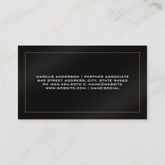 Carte De Visite Site de construction | Noir or (Dos)