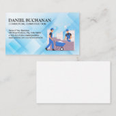 Carte De Visite Site de construction | Ouvriers du col bleu (Devant / Derrière)