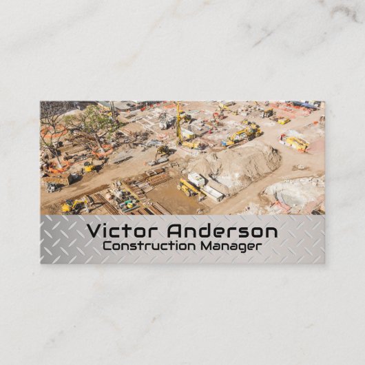 Carte De Visite Site de construction | Responsable de projet (Devant)