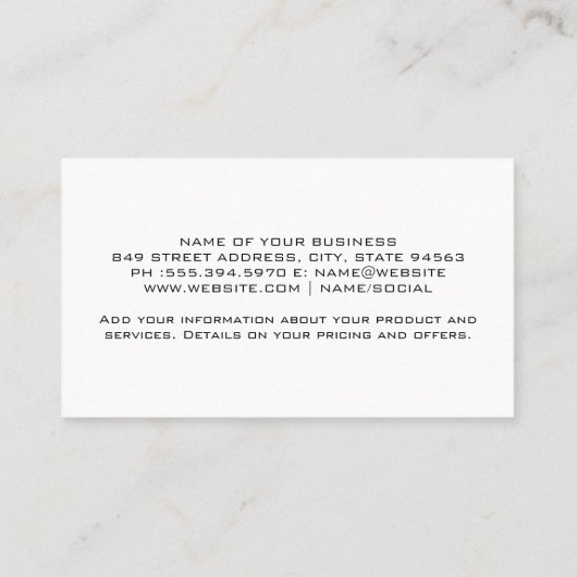 Carte De Visite Site de construction | Véhicule (Dos)