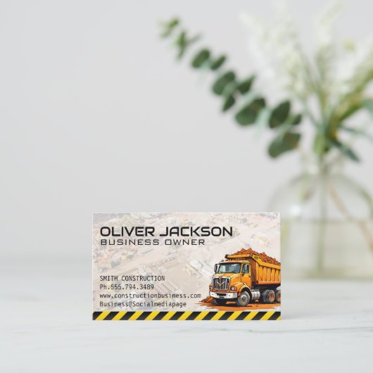 Carte De Visite Site de construction | Véhicule de vidange (Debout devant)