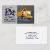 Carte De Visite Site de construction | Véhicule de vidange (Devant / Derrière)