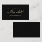 Carte De Visite Site de mariage noir calligraphié or (Devant / Derrière)