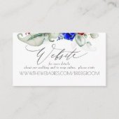 Carte De Visite Site mariage Bourgogne et bleu marine Floral (Devant)