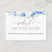 Carte De Visite Site mariage Dusty Blue White Flowers (Devant)