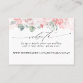 Carte De Visite Site mariage Fleurs Roses Douces (Devant)