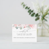 Carte De Visite Site mariage Fleurs Roses Douces (Debout devant)