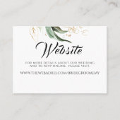 Carte De Visite Site mariage Gold Greenery (Devant)