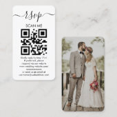 Carte De Visite Site Mariage moderne QR RSVP Photo Enceinte (Devant / Derrière)