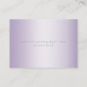Carte De Visite Site mariage | Monogramme Lilac Shimmer Stripes (Dos)