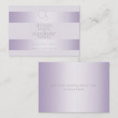 Carte De Visite Site mariage | Monogramme Lilac Shimmer Stripes (Devant / Derrière)