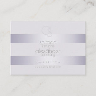 Carte De Visite Site mariage   Monogramme Violet Frappe Shimmer