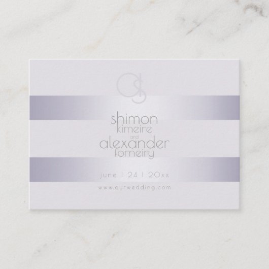Carte De Visite Site mariage | Monogramme Violet Frappe Shimmer (Devant)
