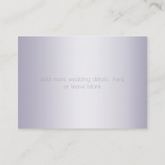 Carte De Visite Site mariage | Monogramme Violet Frappe Shimmer (Dos)