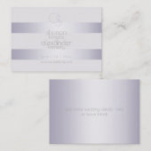 Carte De Visite Site mariage | Monogramme Violet Frappe Shimmer (Devant / Derrière)