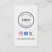 Carte De Visite Site web de code QR Logo personnalisé Réseaux soci (Devant)