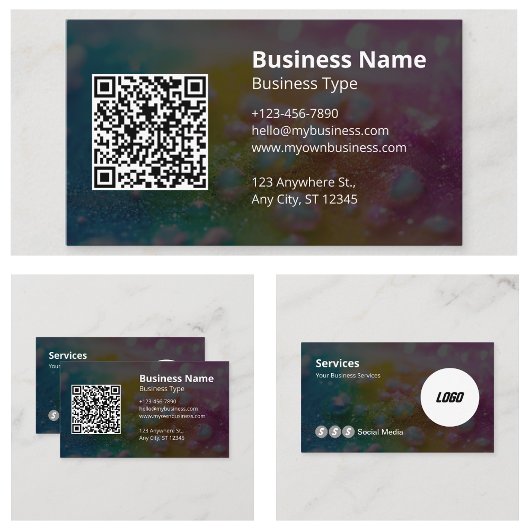Carte De Visite Site Web de Code QR Professionnel Moderne pour les