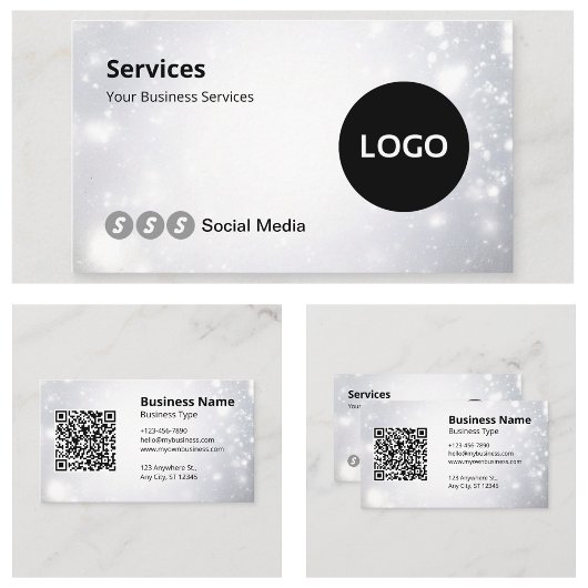 Carte De Visite Site Web de Code QR Scannable Logo Moderne