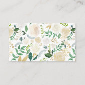 Carte De Visite Site Web de l'aquarelle | de rose blanc (Dos)