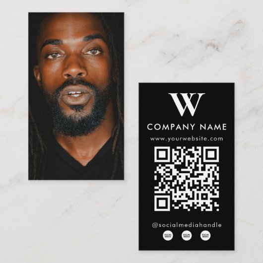 Carte De Visite Site Web de Logo de Nom Professionnel Minimal Mode (Devant / Derrière)