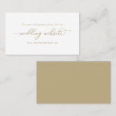 Carte De Visite Site Web de Mariage à Calligraphie Dorée Élégante (Devant / Derrière)