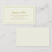 Carte De Visite Site Web de Mariage Crème et Or (Devant / Derrière)