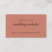 CARTE DE VISITE SITE WEB DE MARIAGE FLORAL BOHO ROUILLE ORANGE (Dos)