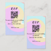 Carte De Visite Site web de mariage rsvp q r code ajouter nom text (Devant / Derrière)