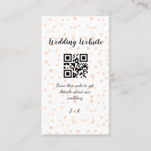 Carte De Visite Site web de mariage scannez le code QR pour les dé