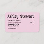 Carte De Visite Site Web de médias sociaux professionnels Rose mod (Devant)