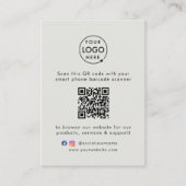 Carte De Visite Site Web d'entreprise | QR Code Scan Me Logo Gris (Devant)